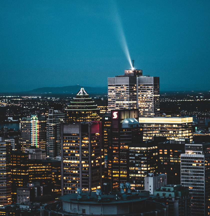 Night Montreal skyline.