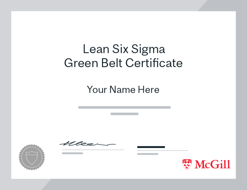 Lean Six Sigma Certification McGill Executive Institute